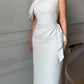 Solid Color Off-Shoulder Sleeveless Maxi Dress