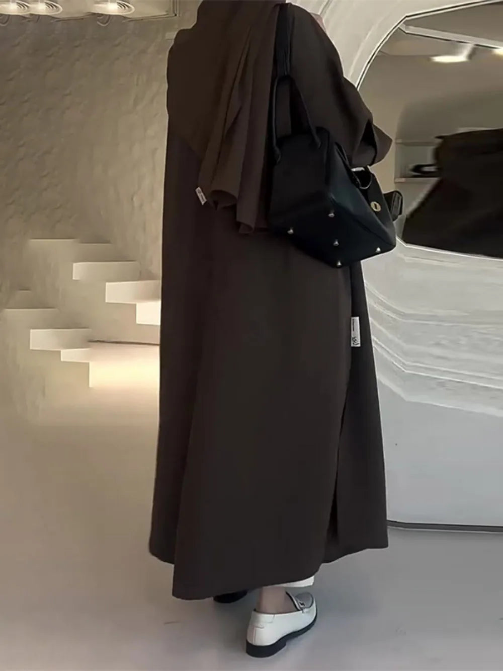 Eid Muslim Women Abaya Trench Coat Single Breasted Lapel Overcoat Ramadan Morocco Dubai Windbreaker Arab Casual Long Outerwear