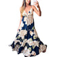 Strapless Waist-cinching Maxi Dress With A Flared Skirt And Floral Print