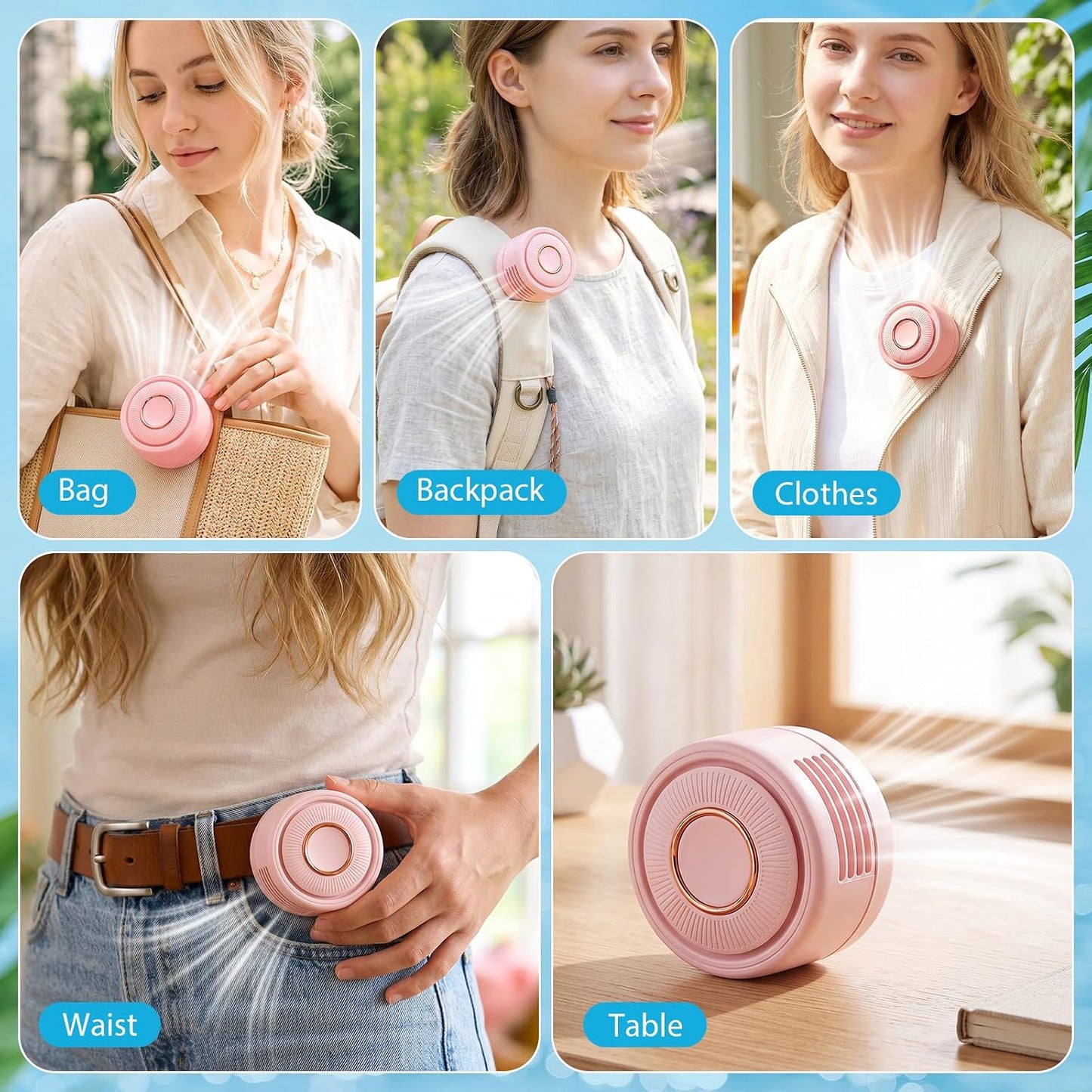 Discreet Bladeless Personal Cooling Set