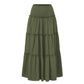 Three Tier Ruffled Cotton Linen Maxi Dress