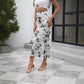 Printed Sexy Tight Double-layer Mermaid Maxi Dress