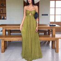 Sexy Sling Design Holiday Swing Maxi Dress