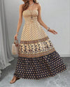 Womens Vacation Strapless Maxi Dress