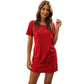 Short sleeve pleated maxi dress