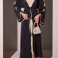 Ladies' Arab Long Gown with Bow Knot Soft Comfortable Casual Solid Color Outer Dress with Belt