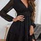 Long Sleeve V-Neck High Waist Dress