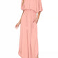 Printed Off-shoulder Short-sleeve Maxi Dress