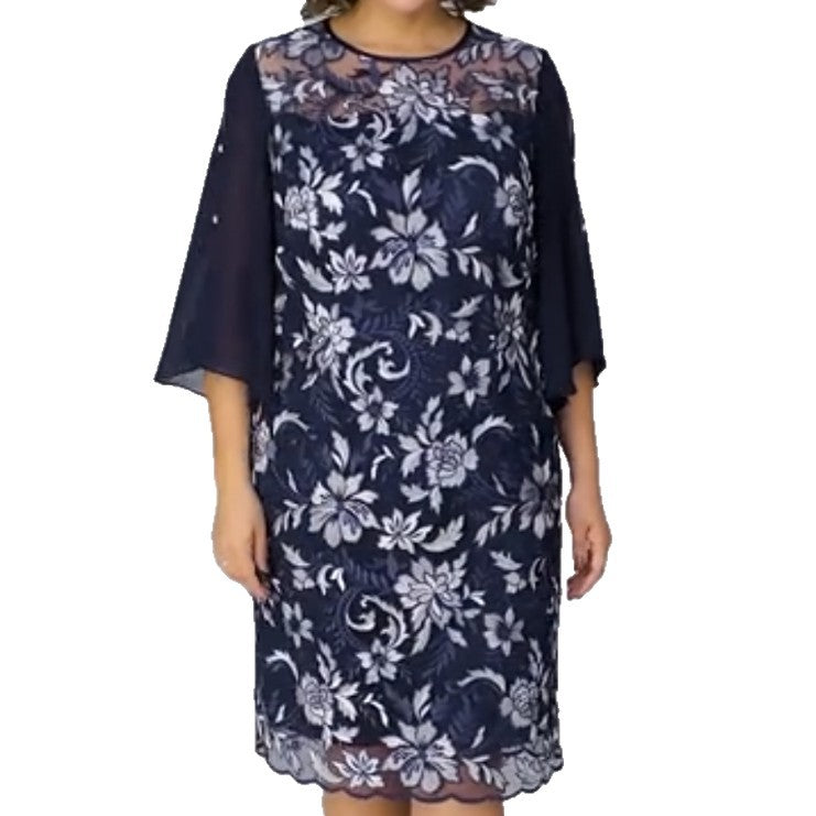 Elegant Floral Print A-Line Dress