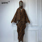 WINYI Fashion dress Chiffon v-neck with scarf Long Femme abaya dubai luxury Autumn Party Elegant Dress muslim women clothing