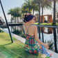 Bohemian Cross Back Tropical Maxi Summer Dress