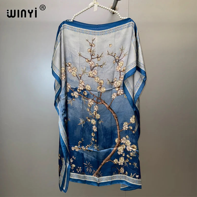 WINYI summer kaftan african dress beach wear Femme Robe muslim woman dresses beach cover ups evening dress abaya dubai luxury