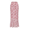 Printed Sexy Tight Double-layer Mermaid Maxi Dress