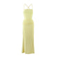 Backless Cross Tie Low Waist Bodycon Maxi Dress