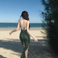 Original Knitted Hollow-Out Backless Tie-Up Dress