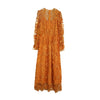 Gently Breezy Mesh Lace Embroidered Maxi Dress