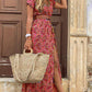 Bohemian Style Waist Trimming Printing Maxi Dress