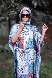 African Dresses For Women Plus Size Summer Boho Silk Printed Muslim Hijab Kaftan Dress Middle East Traditional Lady beach Abaya