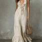 Sleeveless Cotton-Linen V-Neck Maxi Dress