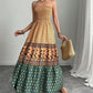 Womens Vacation Strapless Maxi Dress