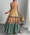 Womens Vacation Strapless Maxi Dress
