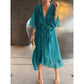 Elegant Bat Sleeve Long Dress