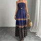 Womens Vacation Strapless Maxi Dress