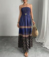 Womens Vacation Strapless Maxi Dress