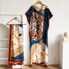 Women's Long Shawl Dubai Fashion MUMU Design Silk Soft Summer Beach Party Dress Accessory Loose Fit African Abaya MOOMOO