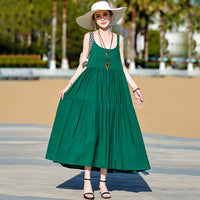 Beach Vacation French Style Floral Maxi Dress