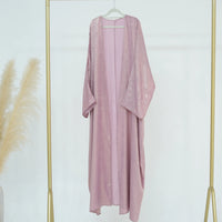 Fashion Shiny Abayas for Women Muslim Kimono Open Cardigan Dubai Kaftan Turkey Robe Arab Kebaya Islam Clothing Ramadan Eid Dress