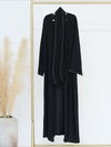Muslim Women Abaya with Scarf 2 Piece Set Long Cardigan Eid Abayas Casual Long Robe Kaftan Party Ramadan Modest Caftan 2024