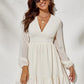 Long Sleeve V-Neck High Waist Dress