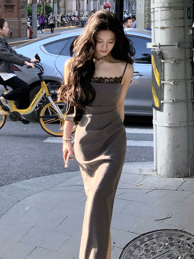 Adjustable Strap Lace Bodycon Dress