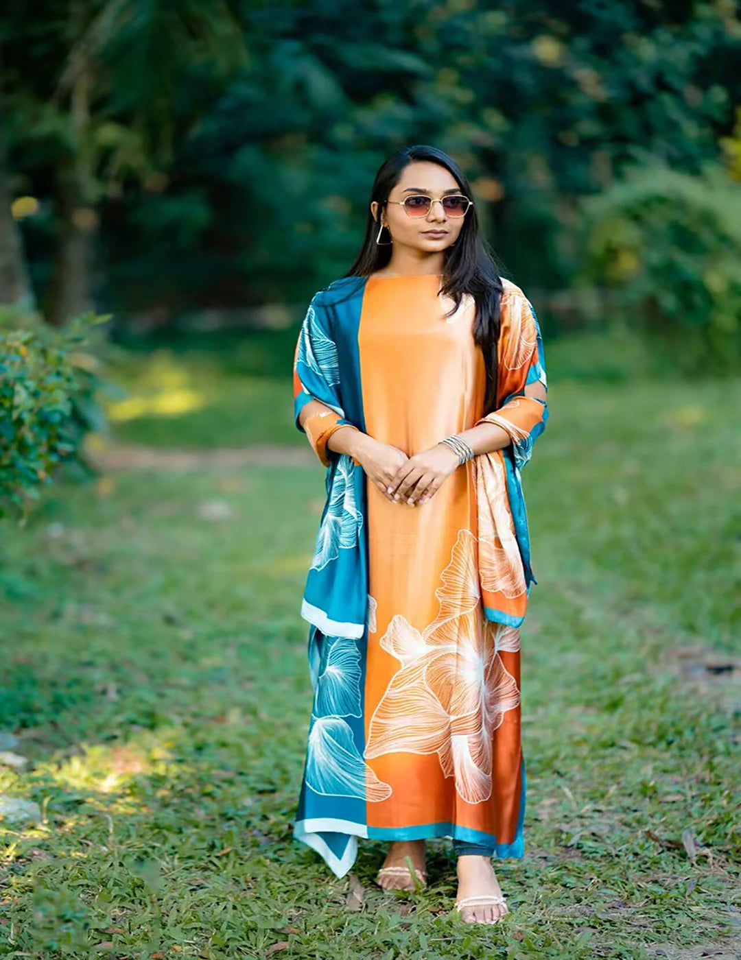 African Dresses For Women Plus Size Summer Boho Silk Printed Muslim Hijab Kaftan Dress Middle East Traditional Lady beach Abaya