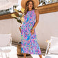 Women's Round-neck 3D Printing Maxi Dress