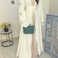 Ladies' Arab Long Gown with Bow Knot Soft Comfortable Casual Solid Color Outer Dress with Belt