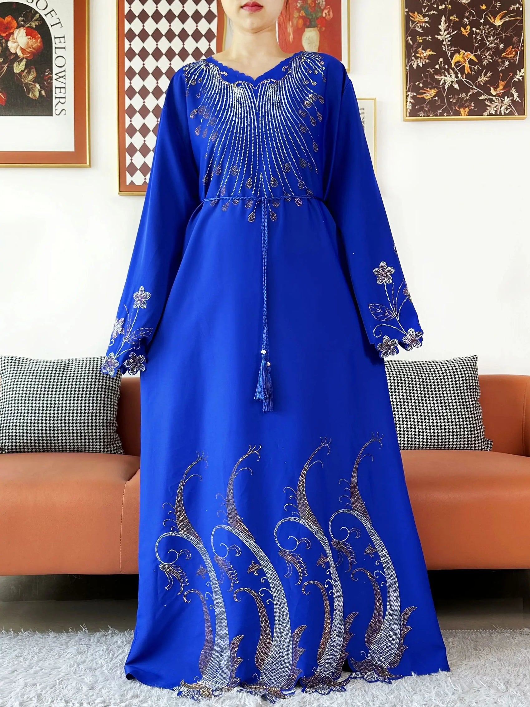 2025Fashion Dubai Diamond Muslim Women Modest Dress Elegant Arabic Femme Hijab Long Sleeve Chiffon Abaya Islamic Turkey Clothing