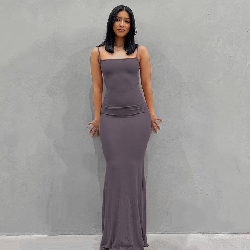 Women Sling Dress Casual Long Skirt