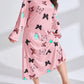 Women's Long Sleeve Printed Drop Shoulder Maxi Dress