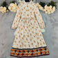 Women's Vintage Print Long Sleeve Maxi Dress