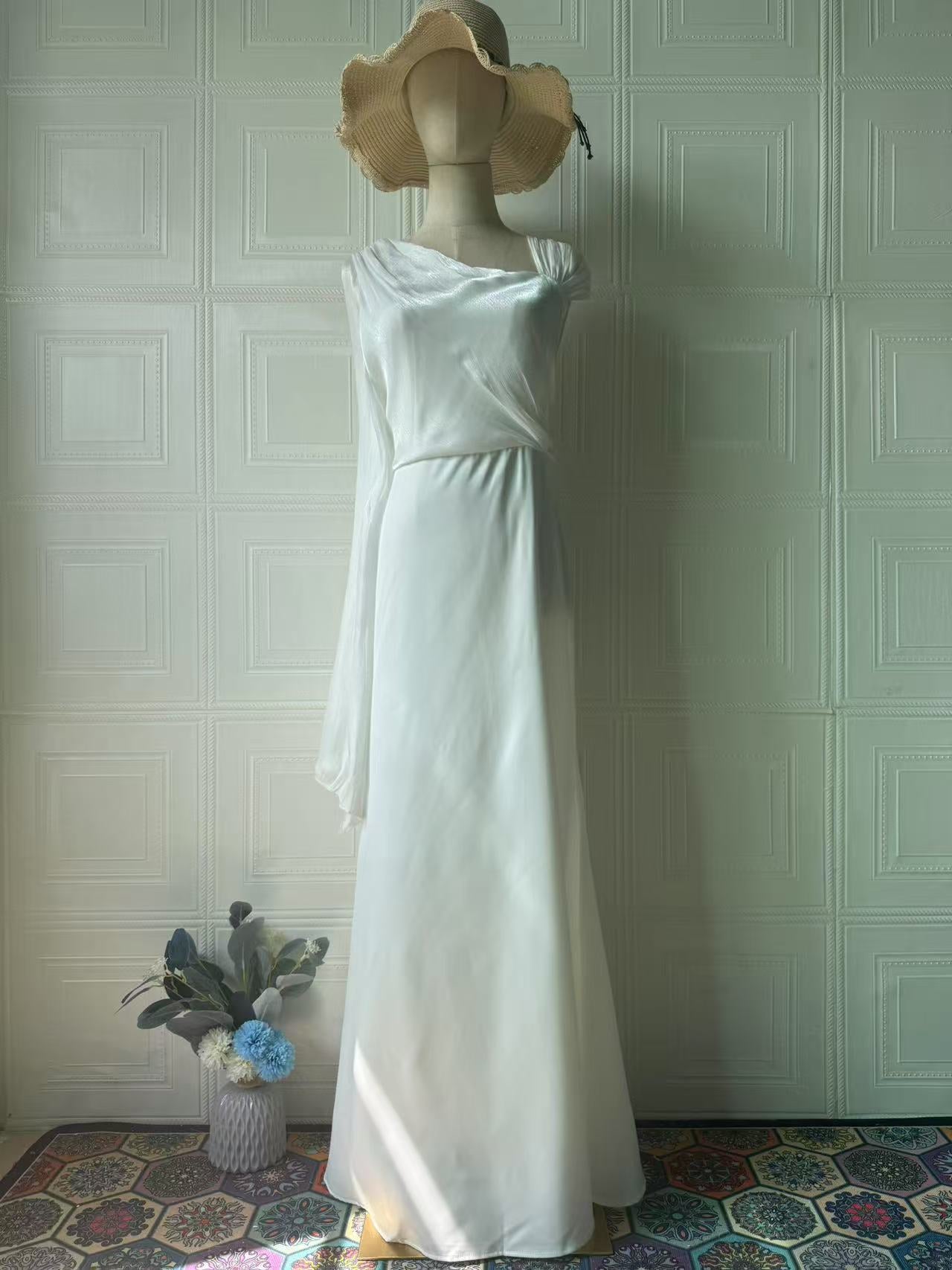 Elegant One Shoulder Hooded Dress