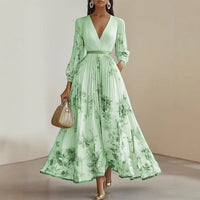Elegant Pleated V-Neck Dress