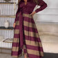 Fall Women's Clothing Long Elegant Lace Printing Stitching Dress Maxi Dress