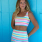 Retro Striped Rainbow Vest and Capri Pants Set