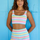 Retro Striped Rainbow Vest and Capri Pants Set
