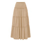 Three Tier Ruffled Cotton Linen Maxi Dress