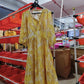 Summer Women's Yellow Cross Print Maxi Dress