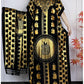 New ALFO  Muslim Summer Short Sleeve Robe Gold Stamping Boubou Maxi Women Femme Loose Dress With Big Scarf African Abaya Clothes