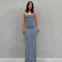 Women Sling Dress Casual Long Skirt